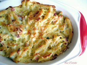 Gratin di penne rigate con pancetta e caciocavallo - La Cassata Celiaca