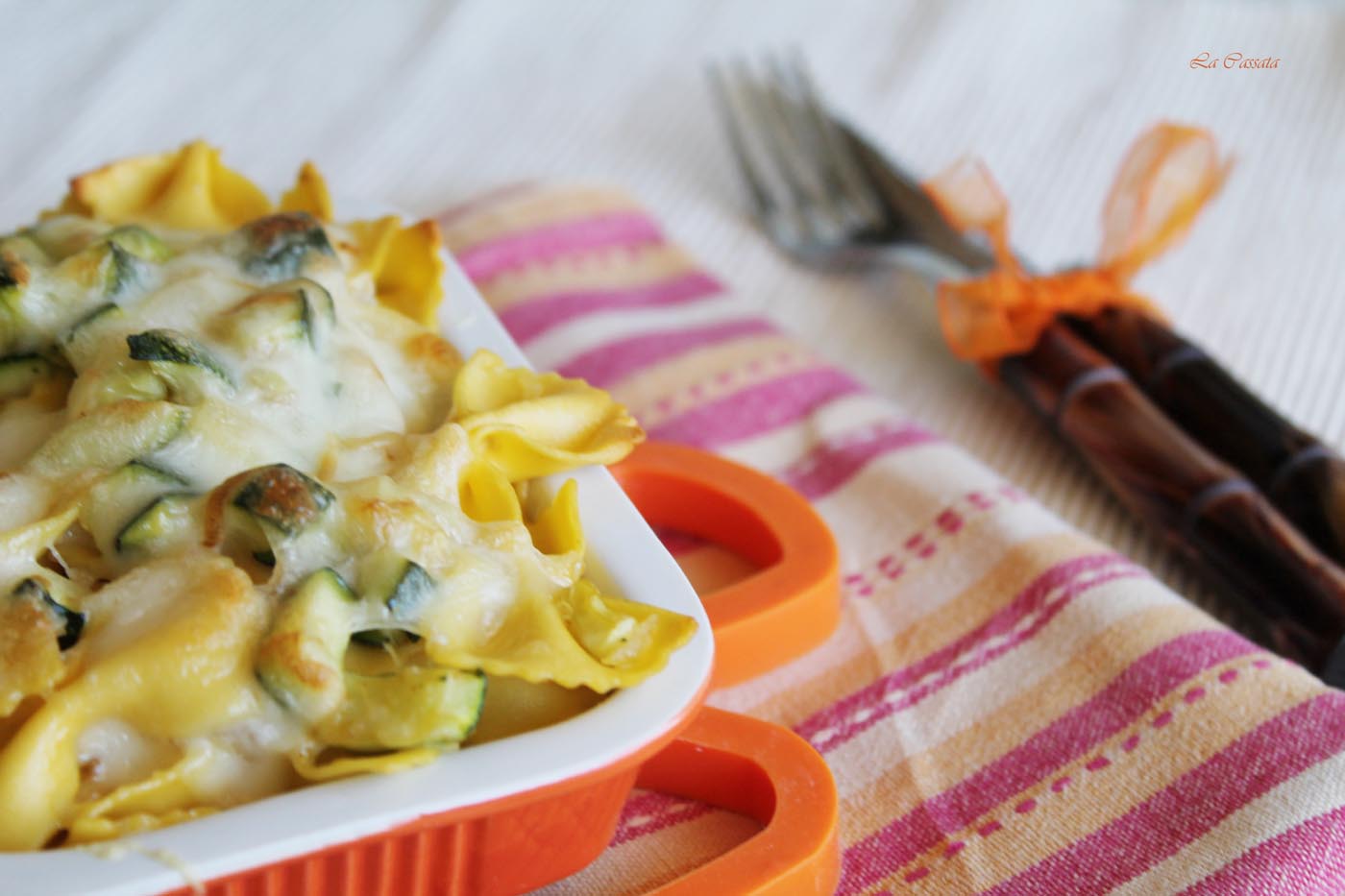 Farfalle au four avec courgettes et scamorza sans gluten - La Cassata Celiaca