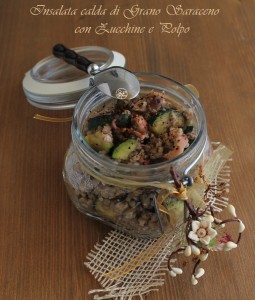 Insalata di grano saraceno con zucchine e polpo senza glutine- La Cassata Celiaca
