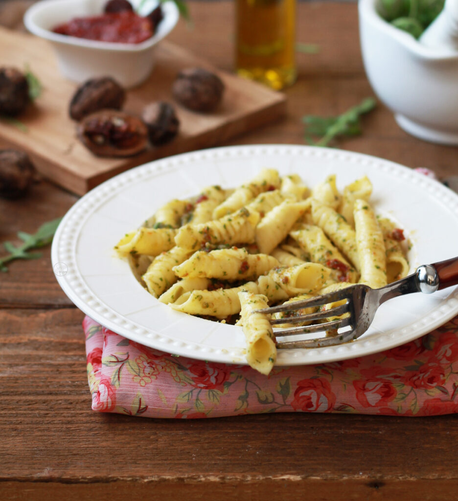 Garganelli senza glutine con pesto di rucola - La Cassata Celiaca