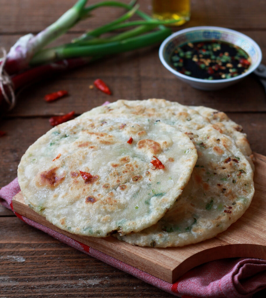 Pancakes chinois aux oignons verts sans gluten - La Cassata Celiaca