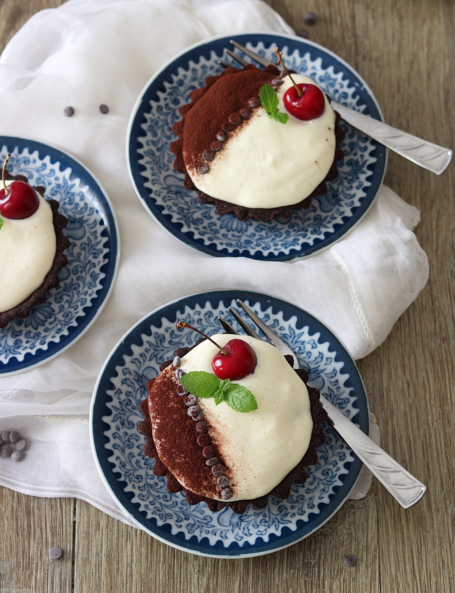 Tartelettes Fôret noire sans gluten - La Cassata Celiaca