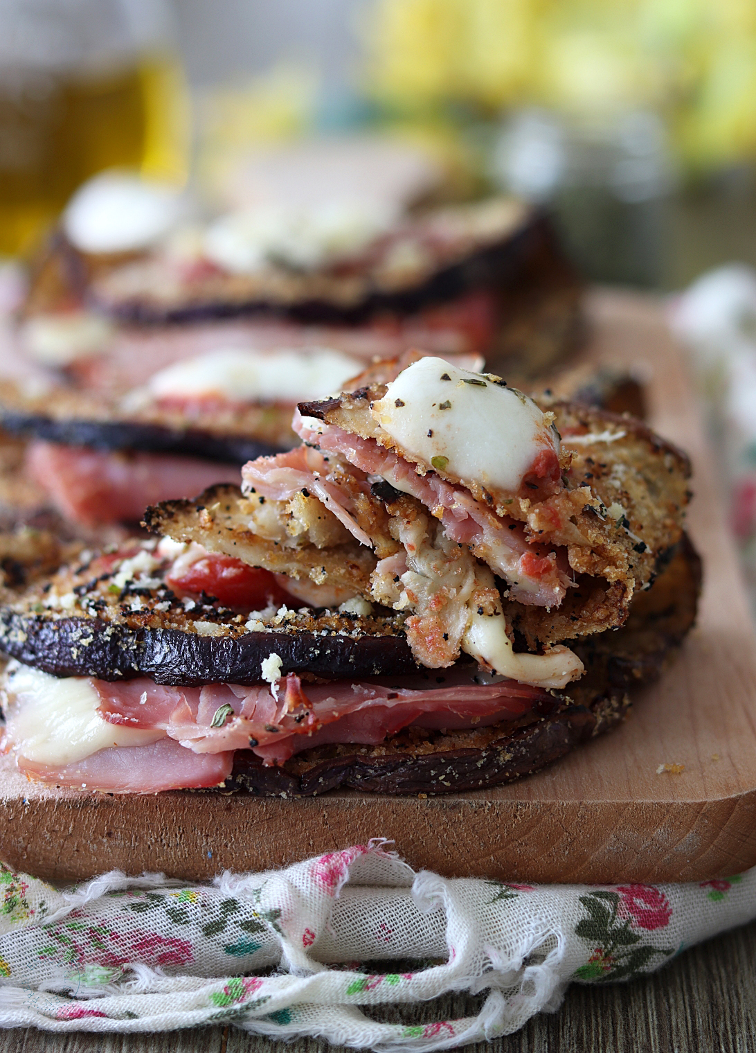 Croques aubergines jambon et fromage- La Cassata Celiaca