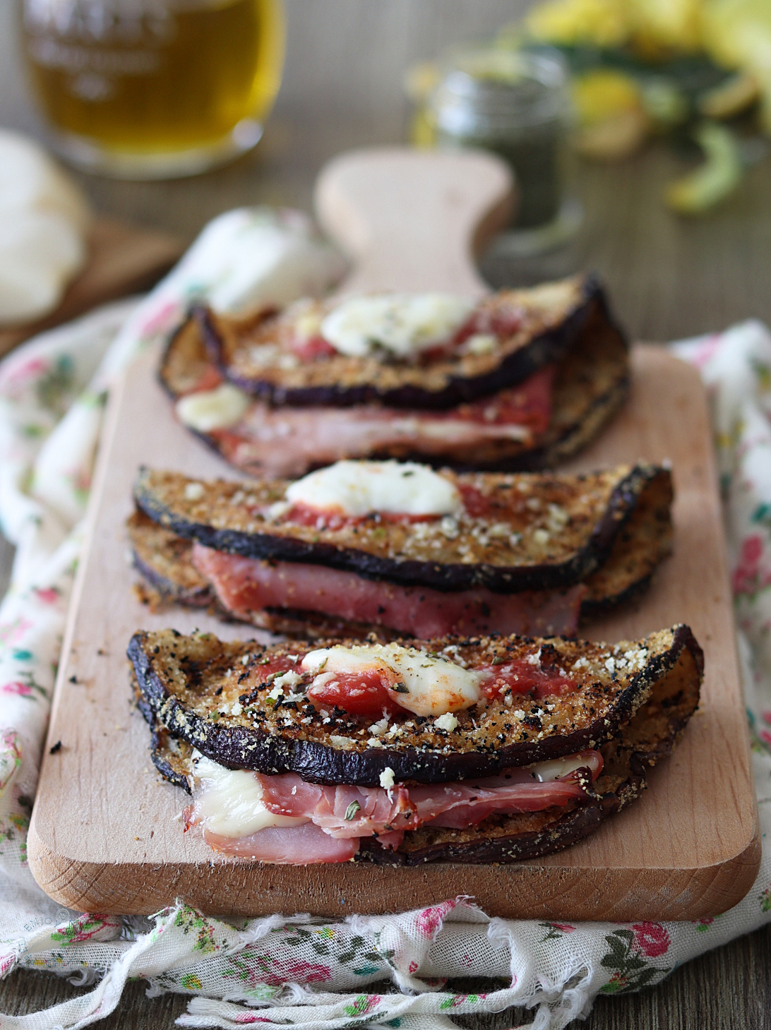 Croques aubergines jambon et fromage- La Cassata Celiaca