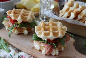 Gofri salati senza glutine con Miscela Oro Waffle - La Cassata Celiaca