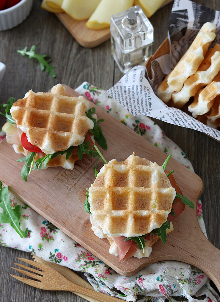 Gofri salati senza glutine con Miscela Oro Waffle - La Cassata Celiaca