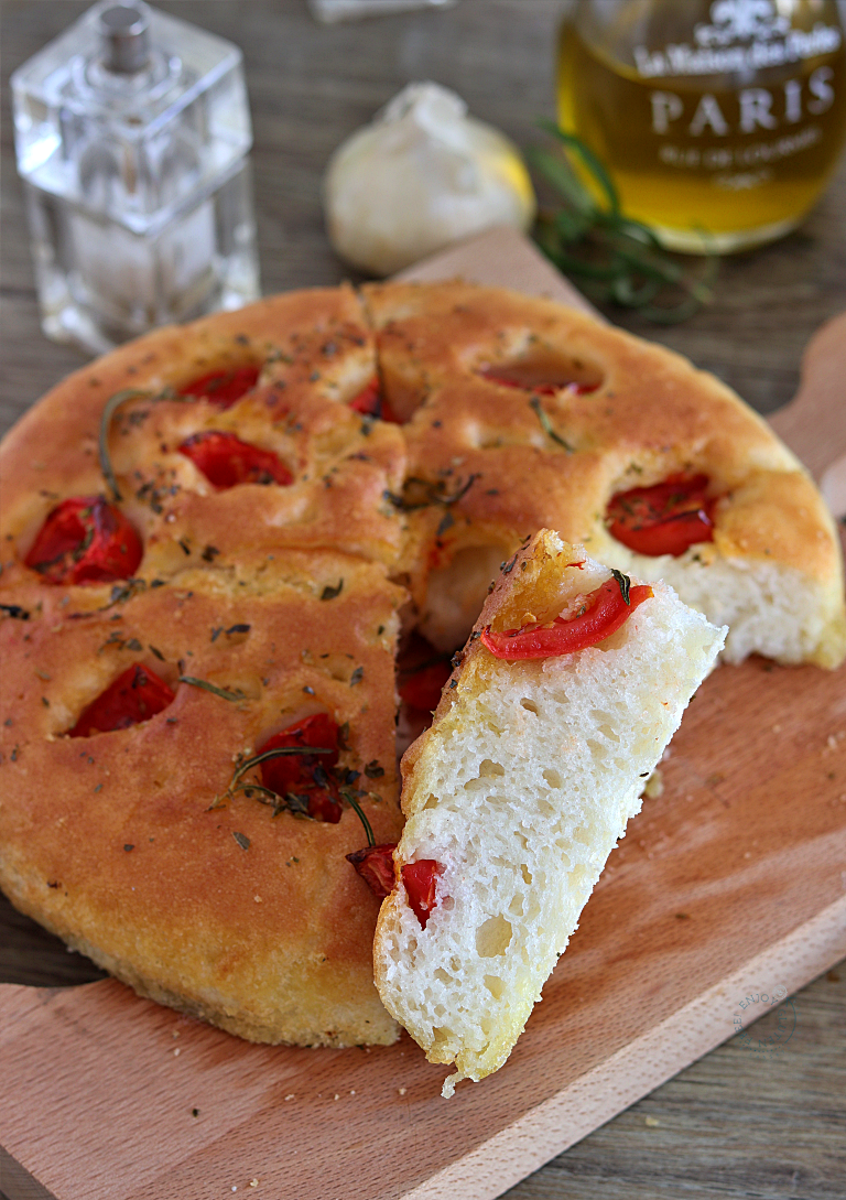 Focaccia facile, méthode mixte au levain et levure - La Cassata Celiaca