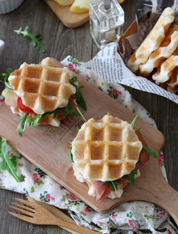 Gofri salati senza glutine con Miscela Oro Waffle - La Cassata Celiaca