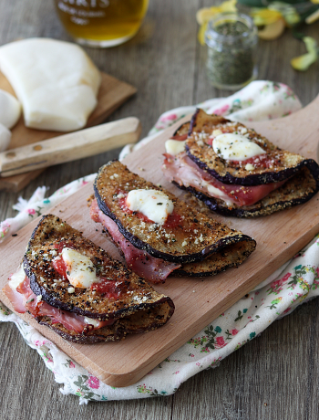 Croques aubergines jambon et fromage- La Cassata Celiaca