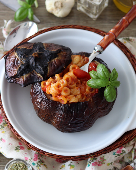 Melanzana al forno ripiena di anelletti- La Cassata Celiaca